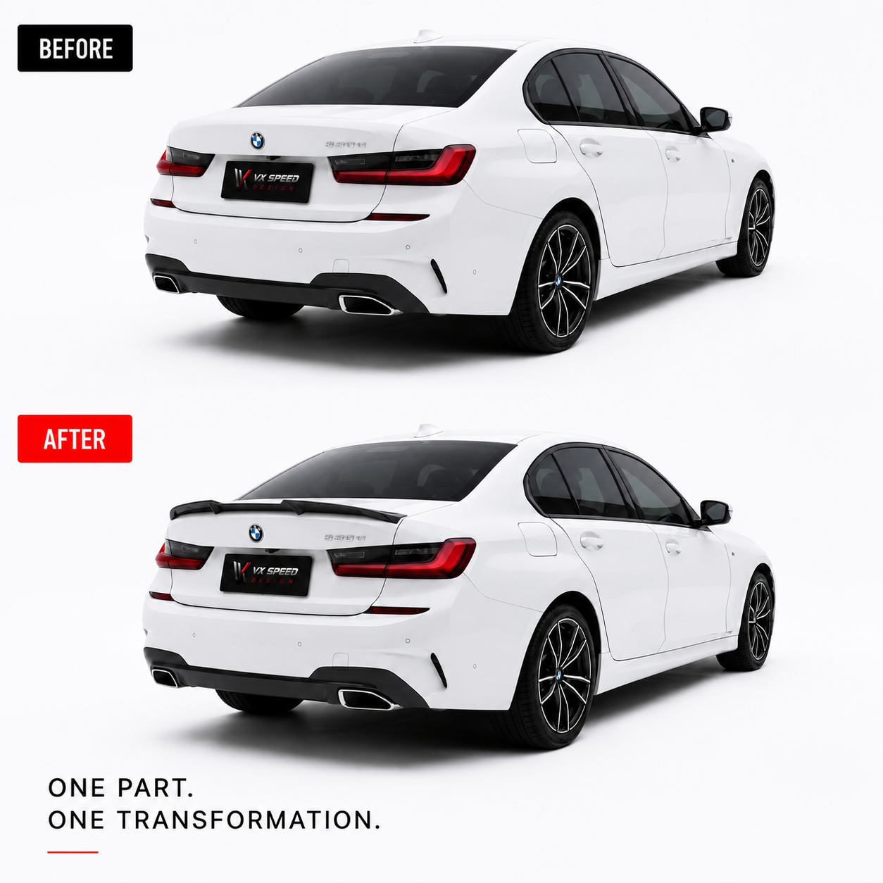 BMW G20 before the V1-D03 boot spoiler