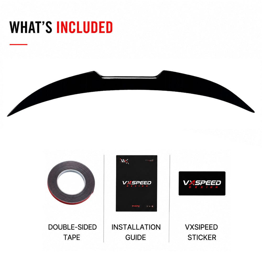 VXSPEED V1 Boot Spoiler for BMW 3 Series G20 - Black ABS package reference requiring review