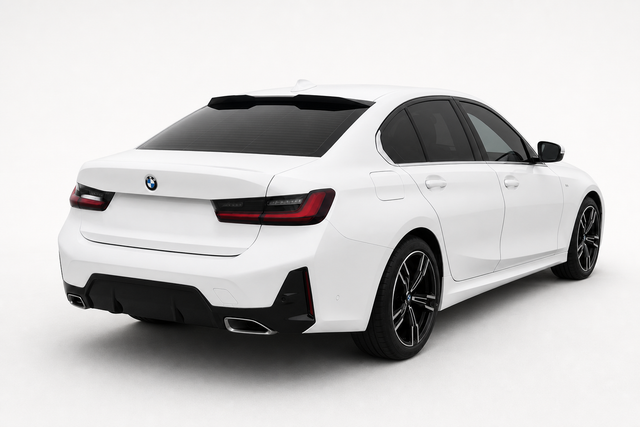 VXSPEED V1 Upper Rear Spoiler for BMW 3 Series G20 - Black ABS — installed view